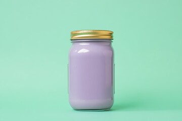 Lavender liquid inside a mason jar