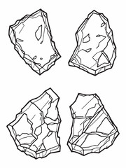 Pieces Broken Glass Line Art Abstract Design Concept.eps