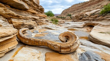 Spiral Fossil in Canyon