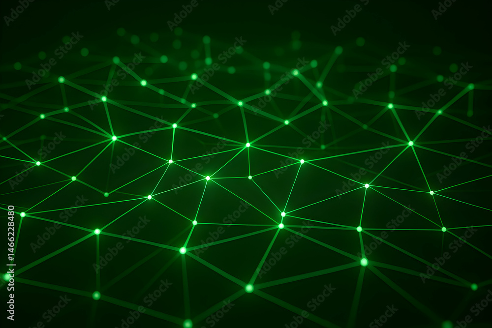 Poster abstract network design with glowing connections.