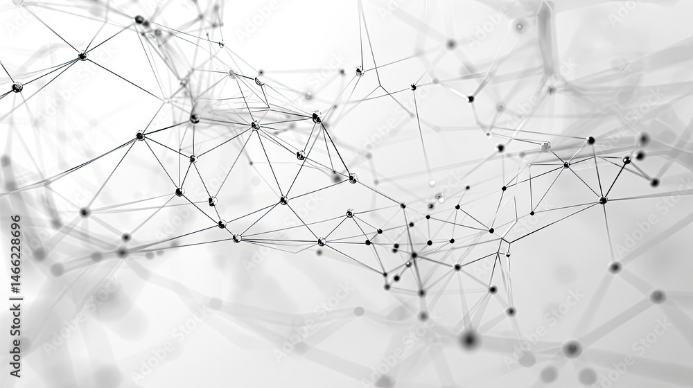 Aufkleber abstract network of interconnected nodes and lines