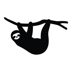 sloth vector silhouette icon - , ideal for wildlife, safari, and animal-themed illustrations. © Tanjila