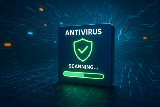 Antivirus software scanning for threats.