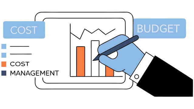cost reduction concept businessman working on company cost saving cost wording on decrease money with down arrow cost management economy recession low budget effective business expense redu 54760288 1