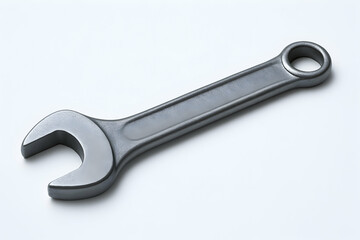 Close-up of a metallic adjustable wrench.