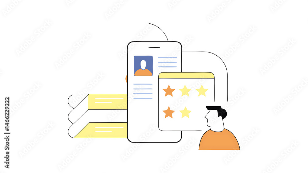 Aufkleber customer review satisfaction feedback survey concept man using a pen to draw happy smiling face on a