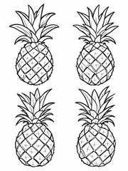 Pineapple line art creative minimalist design concept.eps