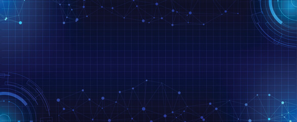 Abstract Blue Digital  Technology Network Background