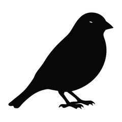 Fototapeta premium sparrow vector silhouette icon - , ideal for wildlife, safari, and animal-themed illustrations.
