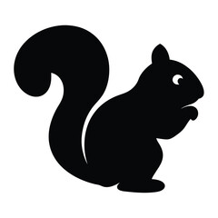 squirrel vector silhouette icon - , ideal for wildlife, safari, and animal-themed illustrations.