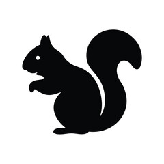 squirrel vector silhouette icon - , ideal for wildlife, safari, and animal-themed illustrations.