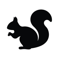 squirrel vector silhouette icon - , ideal for wildlife, safari, and animal-themed illustrations.