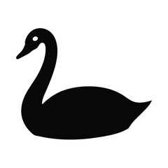 swan vector silhouette icon - , ideal for wildlife, safari, and animal-themed illustrations.