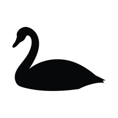 swan vector silhouette icon - , ideal for wildlife, safari, and animal-themed illustrations.
