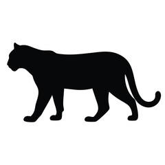 tiger vector silhouette icon - , ideal for wildlife, safari, and animal-themed illustrations.