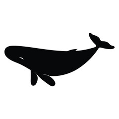whale vector silhouette icon - , ideal for wildlife, safari, and animal-themed illustrations.