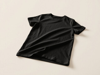  Black stylish tshirt on a light background 