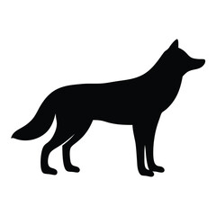 wolf vector silhouette icon - , ideal for wildlife, safari, and animal-themed illustrations.