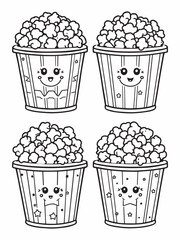 Popcorn Bucket Line Art Simple Creative Design Concept.eps