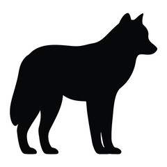 wolf vector silhouette icon - , ideal for wildlife, safari, and animal-themed illustrations.