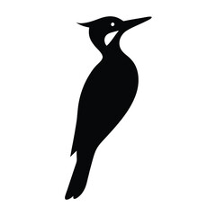 woodpecker vector silhouette icon - , ideal for wildlife, safari, and animal-themed illustrations.