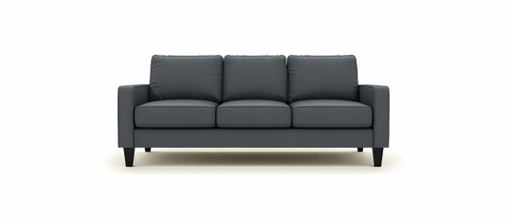 Obraz premium Dark Grey Three Seater Sofa With Simple Design