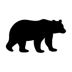 bear vector silhouette icon - , ideal for wildlife, safari, and animal-themed illustrations.