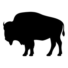 buffalo vector silhouette icon - , ideal for wildlife, safari, and animal-themed illustrations.