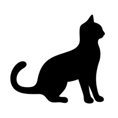 cat vector silhouette icon - , ideal for wildlife, safari, and animal-themed illustrations.