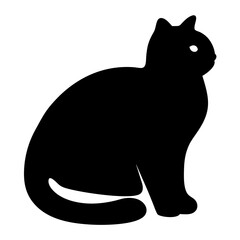 cat vector silhouette icon - , ideal for wildlife, safari, and animal-themed illustrations.
