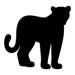 cheetah vector silhouette icon - , ideal for wildlife, safari, and animal-themed illustrations.