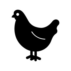 chicken vector silhouette icon - , ideal for wildlife, safari, and animal-themed illustrations.