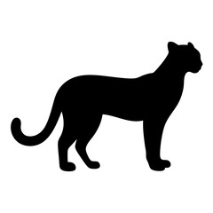 cheetah vector silhouette icon - , ideal for wildlife, safari, and animal-themed illustrations.