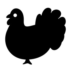 chicken vector silhouette icon - , ideal for wildlife, safari, and animal-themed illustrations.