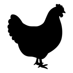 chicken hen vector silhouette icon - , ideal for wildlife, safari, and animal-themed illustrations.