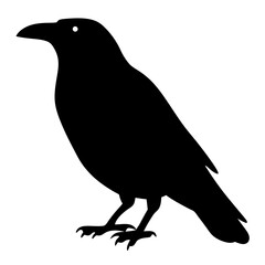 crow vector silhouette icon - , ideal for wildlife, safari, and animal-themed illustrations.