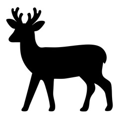 deer vector silhouette icon - , ideal for wildlife, safari, and animal-themed illustrations.