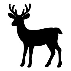 deer vector silhouette icon - , ideal for wildlife, safari, and animal-themed illustrations.