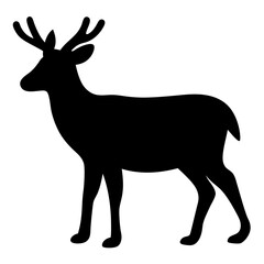 deer vector silhouette icon - , ideal for wildlife, safari, and animal-themed illustrations.