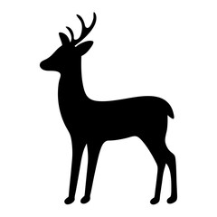 deer vector silhouette icon - , ideal for wildlife, safari, and animal-themed illustrations.