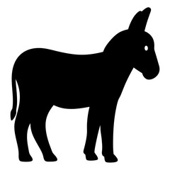 donkey vector silhouette icon - , ideal for wildlife, safari, and animal-themed illustrations.