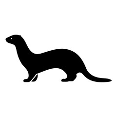ferret vector silhouette icon - , ideal for wildlife, safari, and animal-themed illustrations.