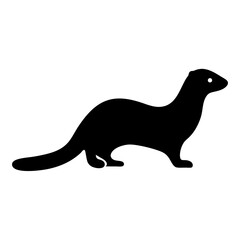 ferret vector silhouette icon - , ideal for wildlife, safari, and animal-themed illustrations.