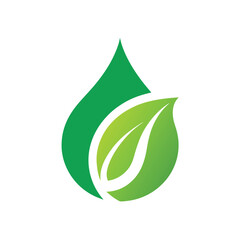 Eco Green Nature Leaf and Water Drop Logo
