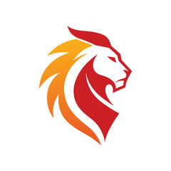 Lion Abstract Logo Design Concept