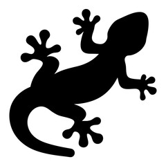gecko vector silhouette icon - , ideal for wildlife, safari, and animal-themed illustrations.