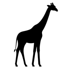 giraffe vector silhouette icon - , ideal for wildlife, safari, and animal-themed illustrations.