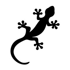 Naklejka premium gecko vector silhouette icon - , ideal for wildlife, safari, and animal-themed illustrations.