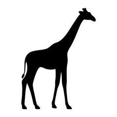 giraffe vector silhouette icon - , ideal for wildlife, safari, and animal-themed illustrations.