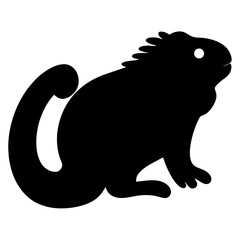 iguana vector silhouette icon - , ideal for wildlife, safari, and animal-themed illustrations.